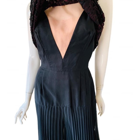Vtg 60’s Mod Chic Black Chiffon Designer Jumpsuit - Picture 8 of 9